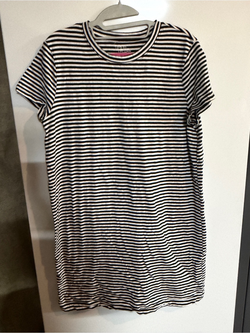 Time and Tru Black and White Striped mini dress